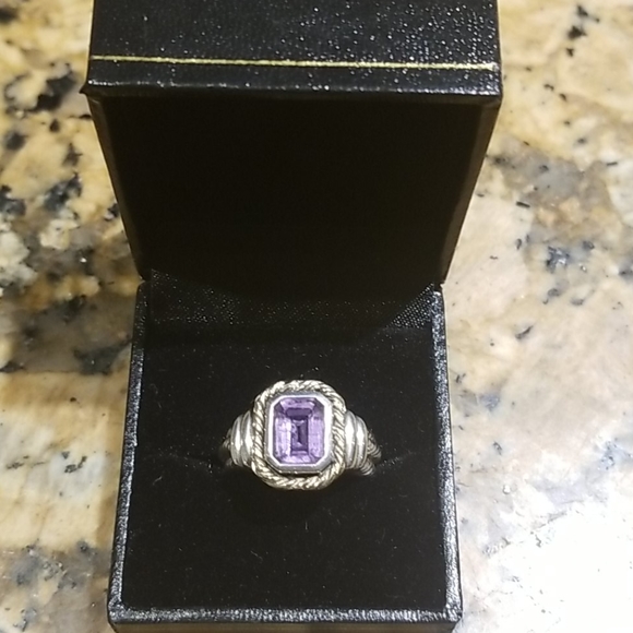 Stunning Sterling, Gold Amethyst Ring 6 - Picture 7 of 9